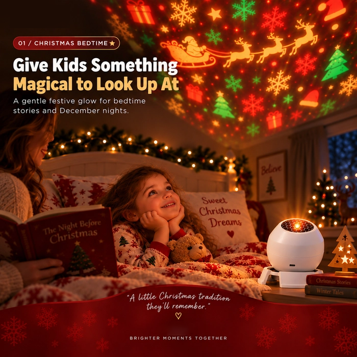 🎅 Turn Any Room Into a Christmas Wonderland – Holiday Projection Night Light
