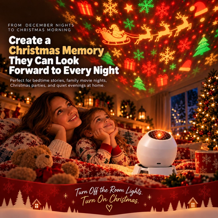 🎅 Turn Any Room Into a Christmas Wonderland – Holiday Projection Night Light