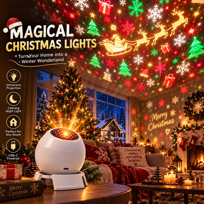 🎅 Turn Any Room Into a Christmas Wonderland – Holiday Projection Night Light