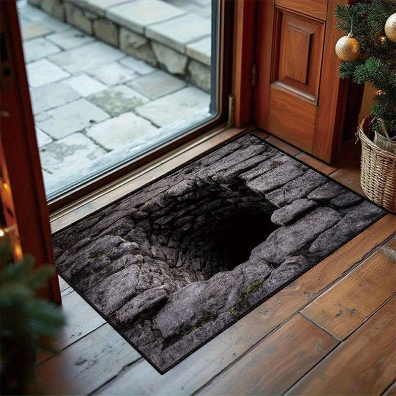 🎃Halloween Front Door Mat – Festive 3D Visual Skull & Clown Horror Rug💀